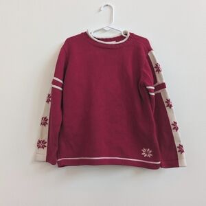 Hanna Andersson Retro Red Snowflake Christmas Sweater Rolled Neck 5T